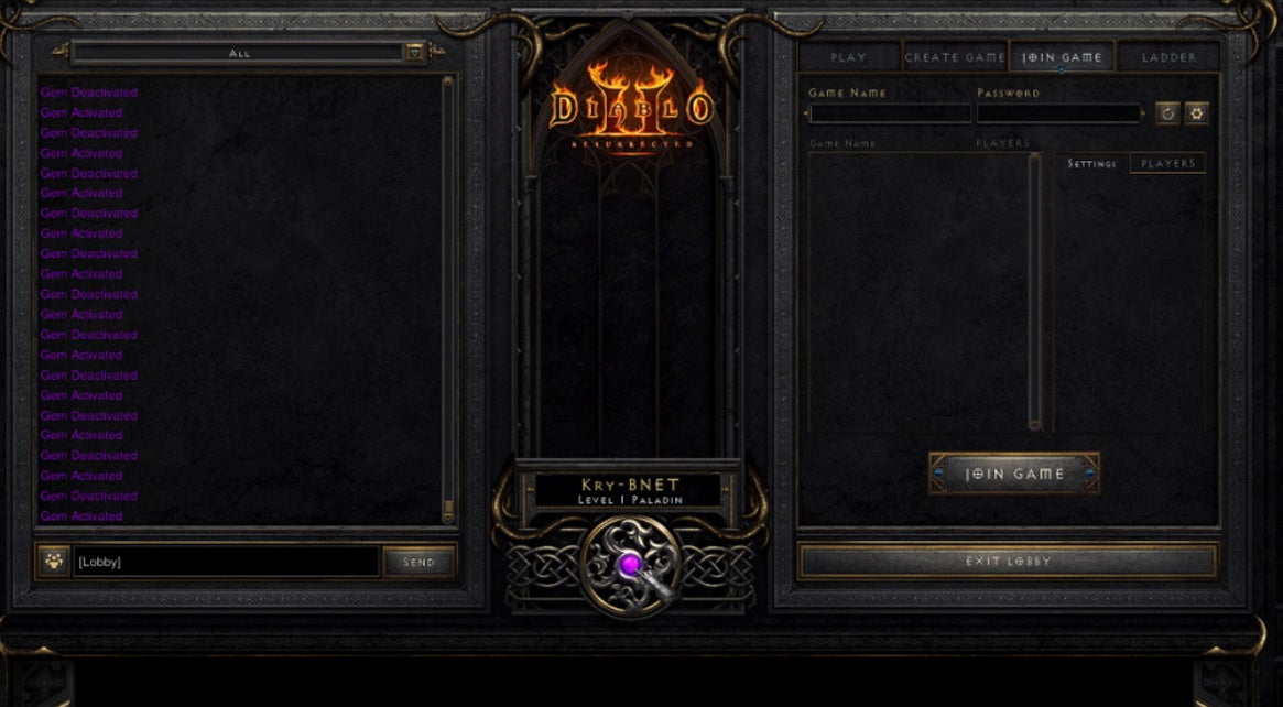 D2 chat gem